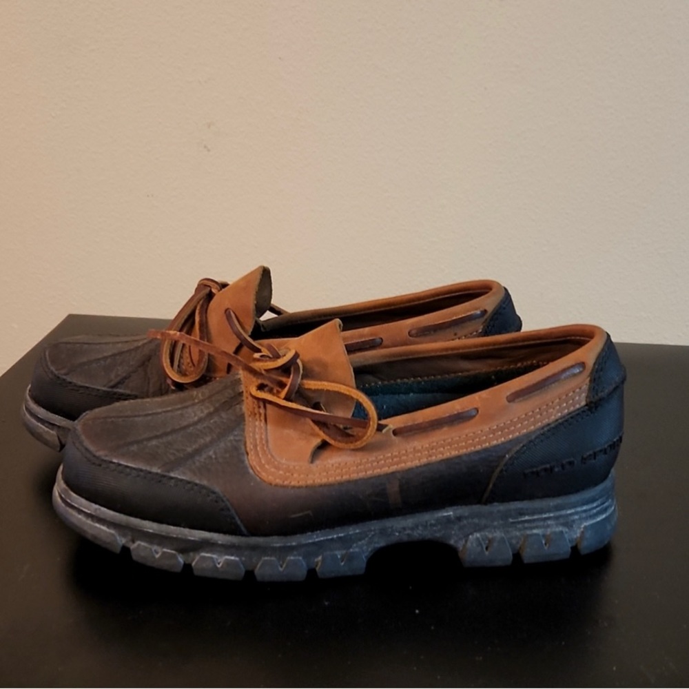 NWT Women’s Polo Sport Brown Leather rain Shoes size 7B